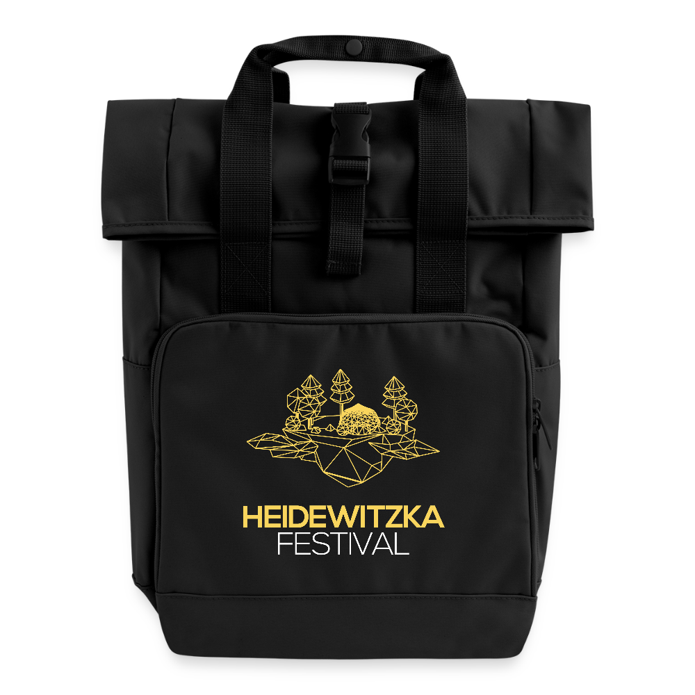 Rolltop Rucksack mit zwei Griffen - Schwarz