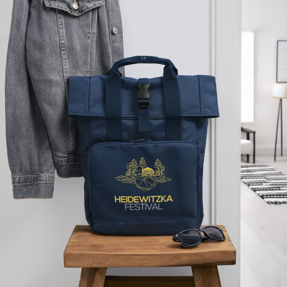 Rolltop Rucksack mit zwei Griffen - Navy