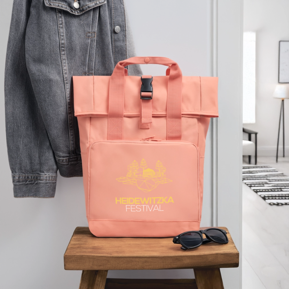 Rolltop Rucksack mit zwei Griffen - Chintzrosa