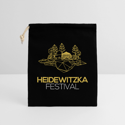 Verschließbarer Jutebeutel - Schwarz