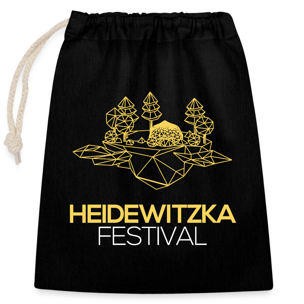 Verschließbarer Jutebeutel - Schwarz